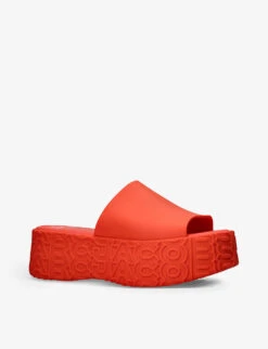 Melissa X Marc Jacobs Becky Chunky-sole PVC Platform Sliders -Dune Shop R04165036 RED ALT02
