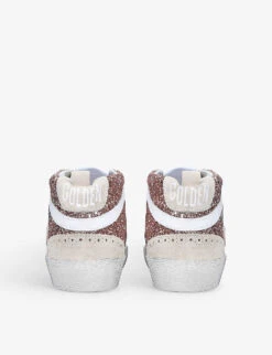 Golden Goose Mid Star 30242 Glitter-embellished Suede Trainers -Dune Shop R04168746 PEACH ALT03