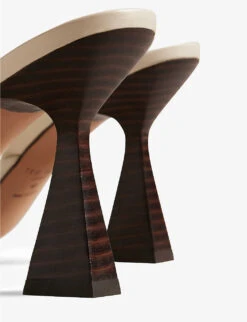 Ted Baker Tayalin Coin-embellishment Backless Heeled Leather Sandals -Dune Shop R04169619 NATURAL ALT03