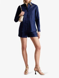 Ted Baker Tayalin Coin-embellishment Backless Heeled Leather Sandals -Dune Shop R04169619 NATURAL ALT04