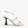 Ted Baker Tayalin Coin-embellishment Backless Heeled Leather Sandals -Dune Shop R04169619 NATURAL M
