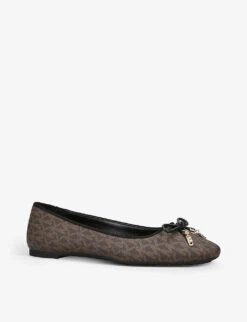 MICHAEL Michael Kors Nori Monogram-print Faux-leather Ballet Flats 8 MICHAEL Michael Kors Nori Monogram-print Faux-leather Ballet Flats -Dune Shop R04172038 BROWN ALT02