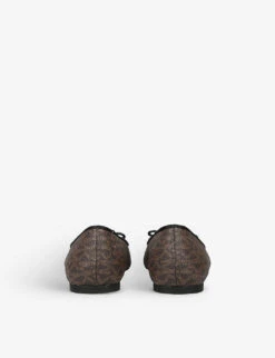 MICHAEL Michael Kors Nori Monogram-print Faux-leather Ballet Flats 9 MICHAEL Michael Kors Nori Monogram-print Faux-leather Ballet Flats -Dune Shop R04172038 BROWN ALT03