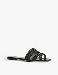 Beaux Crystal-embellished Leather Sandals -Dune Shop R04172092 BLACK ALT02