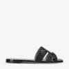 Beaux Crystal-embellished Leather Sandals -Dune Shop R04172092 BLACK M