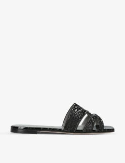 Beaux Crystal-embellished Leather Sandals