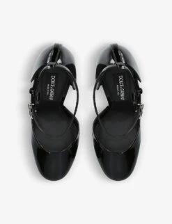 Dolce & Gabbana Capri Platform-sole Patent-leather Heeled Sandals 7 Dolce & Gabbana Capri Platform-sole Patent-leather Heeled Sandals -Dune Shop R04174089 BLACK ALT01