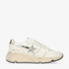 Golden Goose Running Sole Metallic Star-patch Leather Trainers -Dune Shop R04180455 WHITEOTH M
