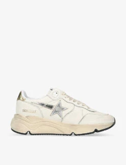 Golden Goose Running Sole Metallic Star-patch Leather Trainers