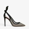 Aquazzura Bow Tie Mesh And Suede Heeled Pumps 2 Aquazzura Bow Tie Mesh And Suede Heeled Pumps -Dune Shop R04180494 BLACK M