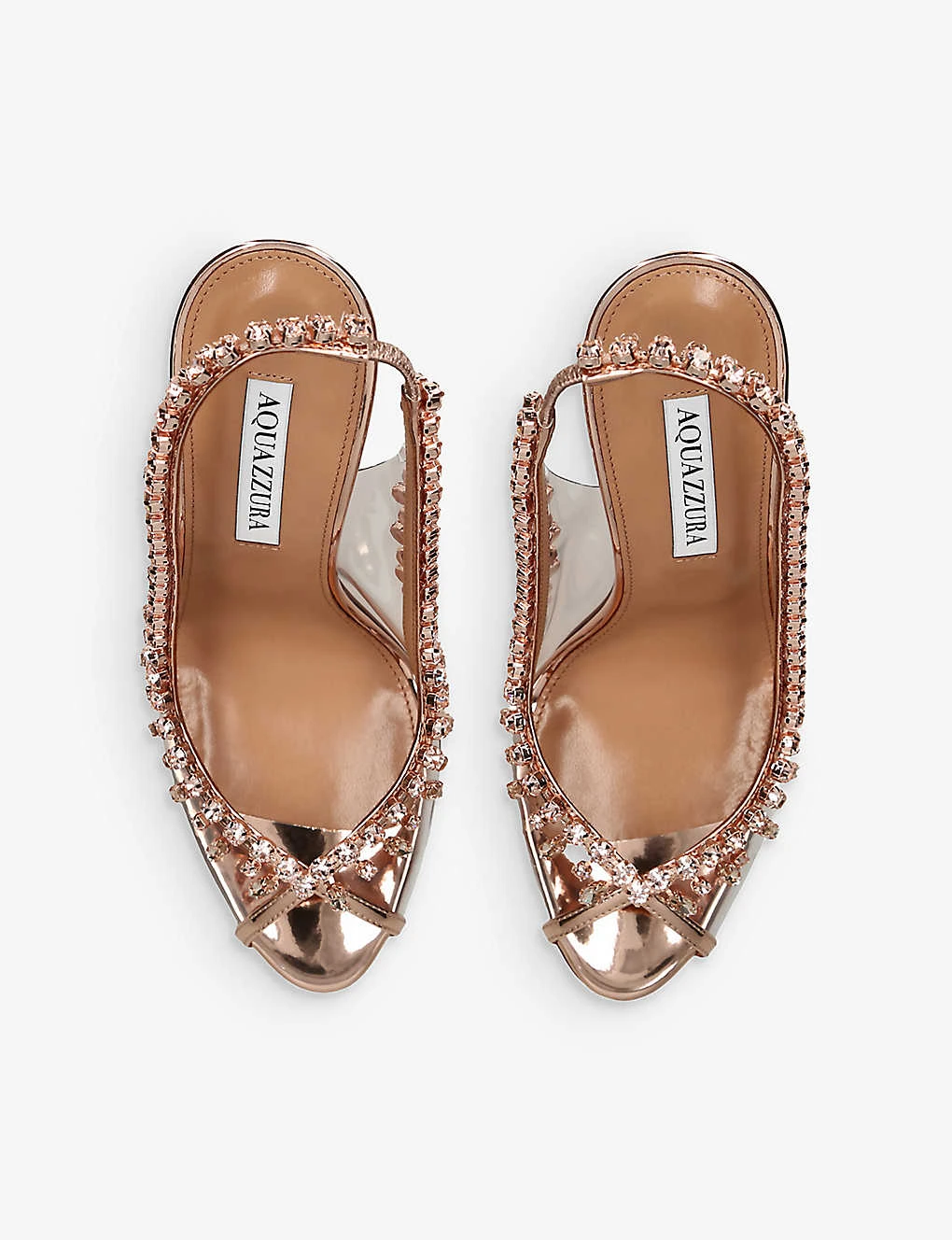 Aquazzura Temptation Crystal-embellished Leather And PVC Sandals 4 Aquazzura Temptation Crystal-embellished Leather And PVC Sandals - Image 2