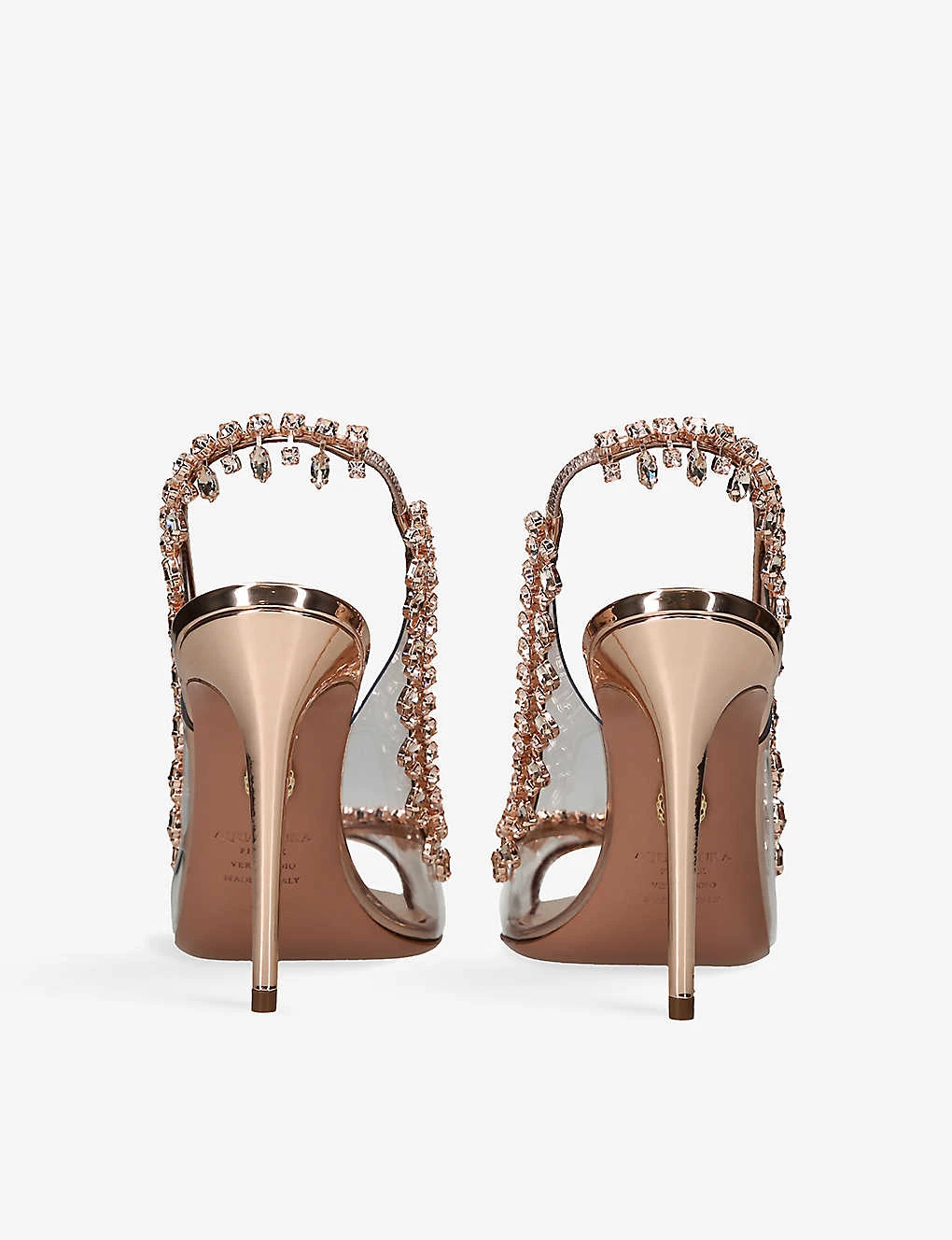 Aquazzura Temptation Crystal-embellished Leather And PVC Sandals 6 Aquazzura Temptation Crystal-embellished Leather And PVC Sandals - Image 4