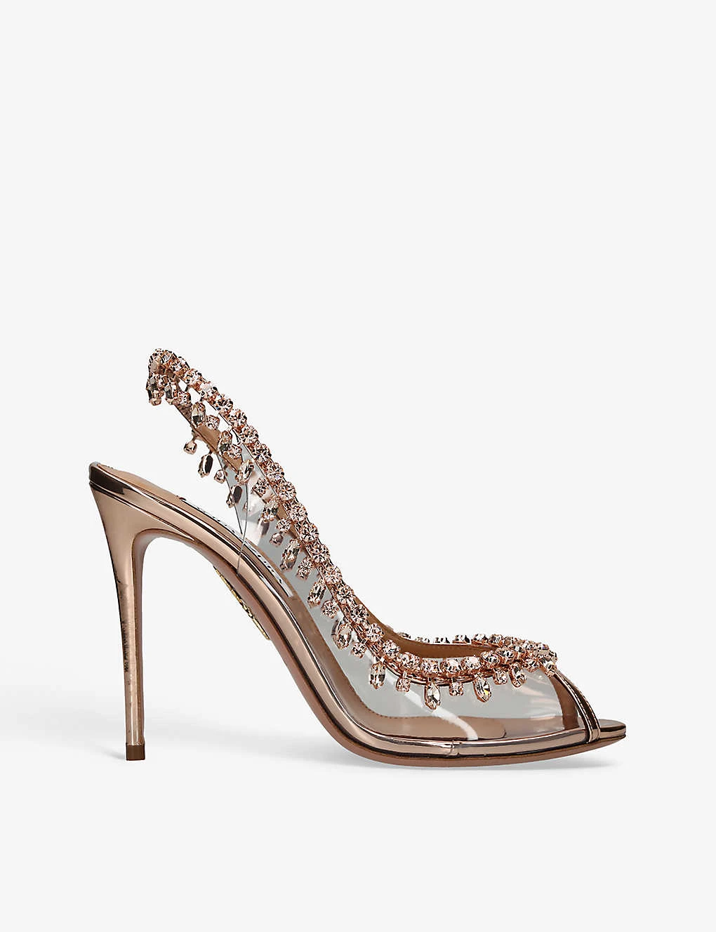 Aquazzura Temptation Crystal-embellished Leather And PVC Sandals 3 Aquazzura Temptation Crystal-embellished Leather And PVC Sandals