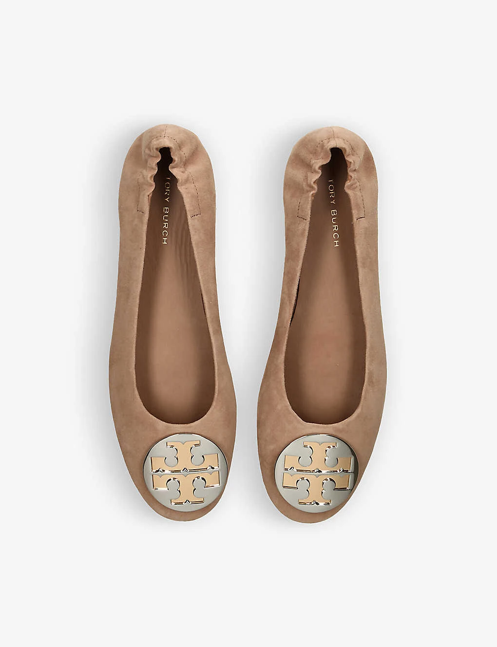 Tory Burch Claire Logo-plaque Suede Ballet Flats 4 Tory Burch Claire Logo-plaque Suede Ballet Flats - Image 2