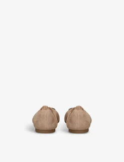 Tory Burch Claire Logo-plaque Suede Ballet Flats 9 Tory Burch Claire Logo-plaque Suede Ballet Flats -Dune Shop R04181163 BEIGE ALT03