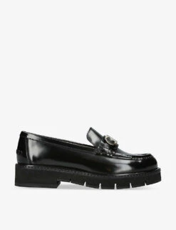 Salvatore Ferragamo Ofelia Lug Chain-embellished Leather Loafers
