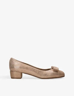 Salvatore Ferragamo Vara Bow-embellished Leather Heeled Courts