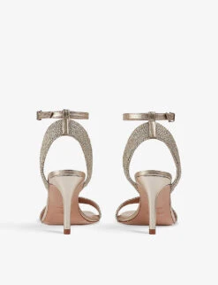 Ivette Textured-woven Metallic-leather Sandals -Dune Shop R04183436 GOLPALEGOLD ALT03