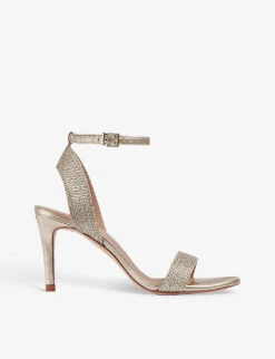 Ivette Textured-woven Metallic-leather Sandals