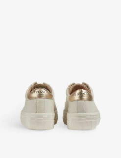 Joy Gold Elasticated-panel Leather Trainers -Dune Shop R04183450 WHIWHITE ALT03