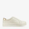 Joy Gold Elasticated-panel Leather Trainers