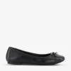 Dune Hallo Charm-embellished Mock-reptile Leather Ballet Pumps -Dune Shop R04184036 BLACKSYNTHETICREPTILE M