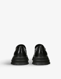 Alexander McQueen Cut-out Chunky-sole Leather Loafers -Dune Shop R04184416 BLACK ALT03