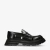 Alexander McQueen Cut-out Chunky-sole Leather Loafers -Dune Shop R04184416 BLACK M