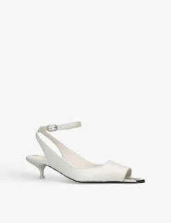 Alexander McQueen Punk Leather Heeled Sandals 8 Alexander McQueen Punk Leather Heeled Sandals -Dune Shop R04184418 WINTERWHT ALT02