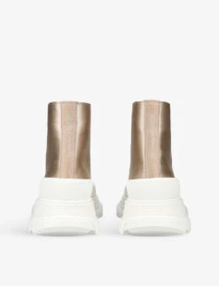 Alexander McQueen Tread Platform-sole Woven Ankle Boots -Dune Shop R04184422 BEIGE ALT03