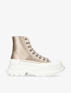 Alexander McQueen Tread Platform-sole Woven Ankle Boots