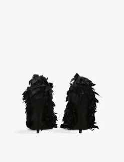 Balenciaga Marie-Antoinette Bow-embellished Satin Courts -Dune Shop R04185383 BLACK ALT03