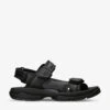 Balenciaga Tourist Logo-patch Faux-leather Sandals -Dune Shop R04185387 BLACK M