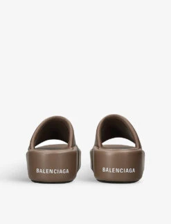 Balenciaga Rise Brand-embossed Leather Sliders 10 Balenciaga Rise Brand-embossed Leather Sliders -Dune Shop R04185415 GREYOTHER ALT03