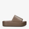 Balenciaga Rise Brand-embossed Leather Sliders -Dune Shop R04185415 GREYOTHER M