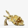 Dries Van Noten Ruffled Leather Heeled Sandals -Dune Shop R04186099 GOLD M