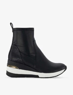 Dune Everette Wedge-heel Leather Trainers