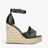 Steve Madden Sivian Leather Wedged Sandals 1 Steve Madden Sivian Leather Wedged Sandals -Dune Shop R04190834 BLACK M