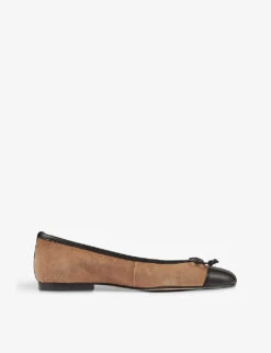 Kara Bow-embellished Leather Flats -Dune Shop R04192980 NATSAND ALT02