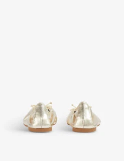 Trilly Metallic Leather Ballerina Flats -Dune Shop R04195140 GOLCHAMPAGNE ALT03
