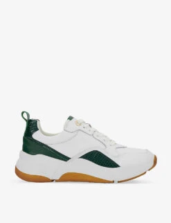 Dune Eagerly Chuncky-sole Leather Runner Trainers -Dune Shop R04195306 GREENLEATHER ALT03