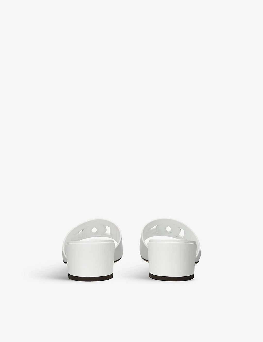 Dolce & Gabbana Bianca Logo-embossed Leather Heeled Mules 6 Dolce & Gabbana Bianca Logo-embossed Leather Heeled Mules - Image 4