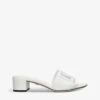 Dolce & Gabbana Bianca Logo-embossed Leather Heeled Mules