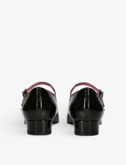 Arianna Triple-strap Patent-leather Mary Jane Flats -Dune Shop R04197335 BLACK ALT03