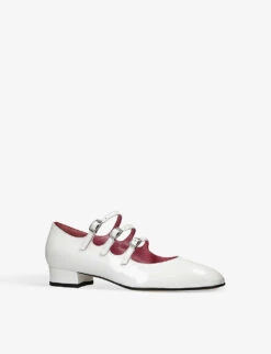 Arianna Triple-strap Patent-leather Mary Jane Flats -Dune Shop R04197336 WHITE ALT02