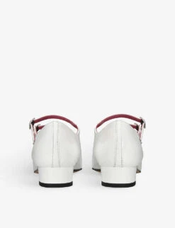 Arianna Triple-strap Patent-leather Mary Jane Flats -Dune Shop R04197336 WHITE ALT03