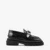 Sandro Deilan Buckle Embellished Leather Loafers -Dune Shop R04197841 NOIRGRIS M