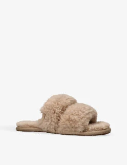 Ugg Maxi Curly Scuffetta Sheepskin Slippers -Dune Shop R04199521 CAMEL ALT02