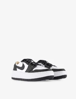 Air Jordan 1 Elevate Platform-sole Leather Low-top Trainers -Dune Shop R04200515 WHITEBLACKWHITE ALT02