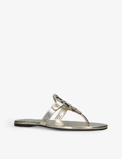 Tory Burch Miller Logo-plaque Leather Sandals -Dune Shop R04201822 GOLD ALT02